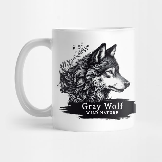 Gray Wolf - WILD NATURE - WOLF -8 by ArtProjectShop